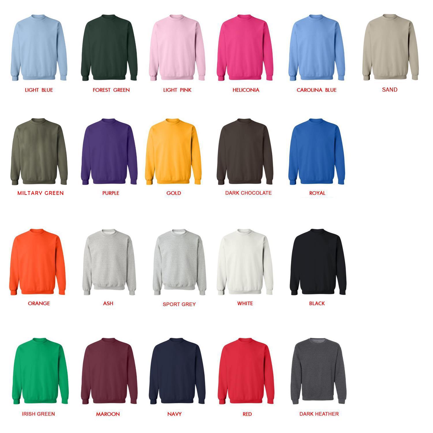 sweatshirt color chart - Party Animals Merch