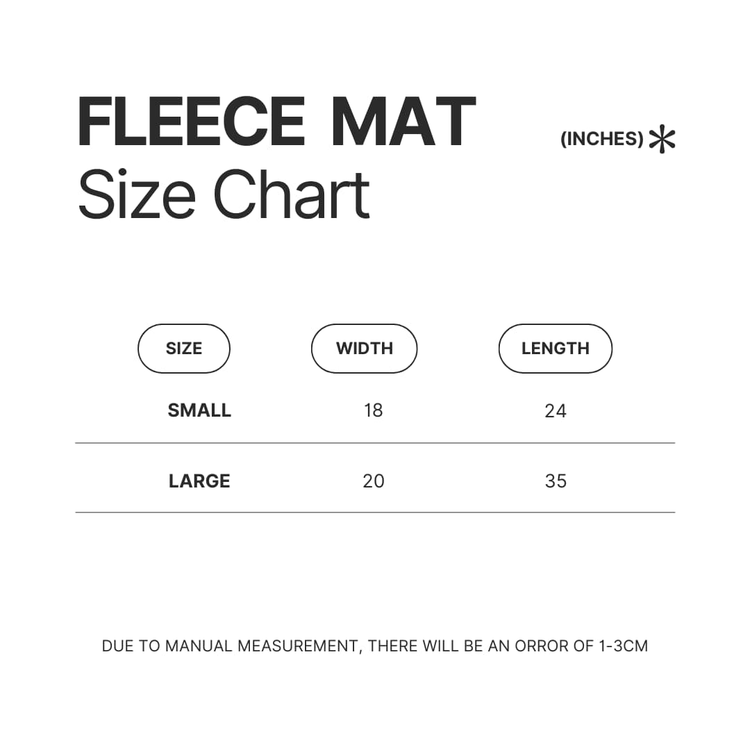 Fleece Mat Size Chart - Party Animals Merch